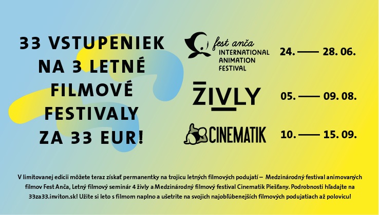 33 vstupeniek na 3 letné filmové festivaly za 33 eur